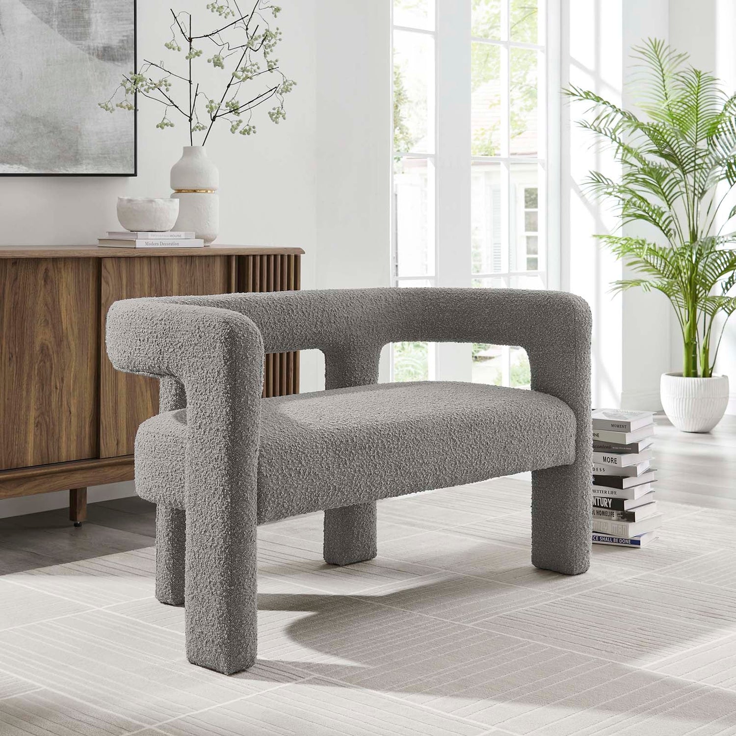 Kayla Boucle Upholstered Loveseat By HouseBean