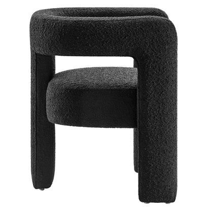 Kayla Boucle Upholstered Armchair By HouseBean