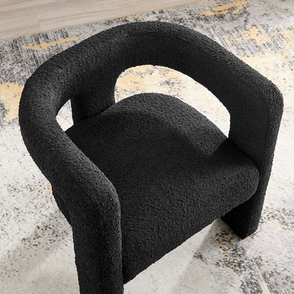 Kayla Boucle Upholstered Armchair By HouseBean