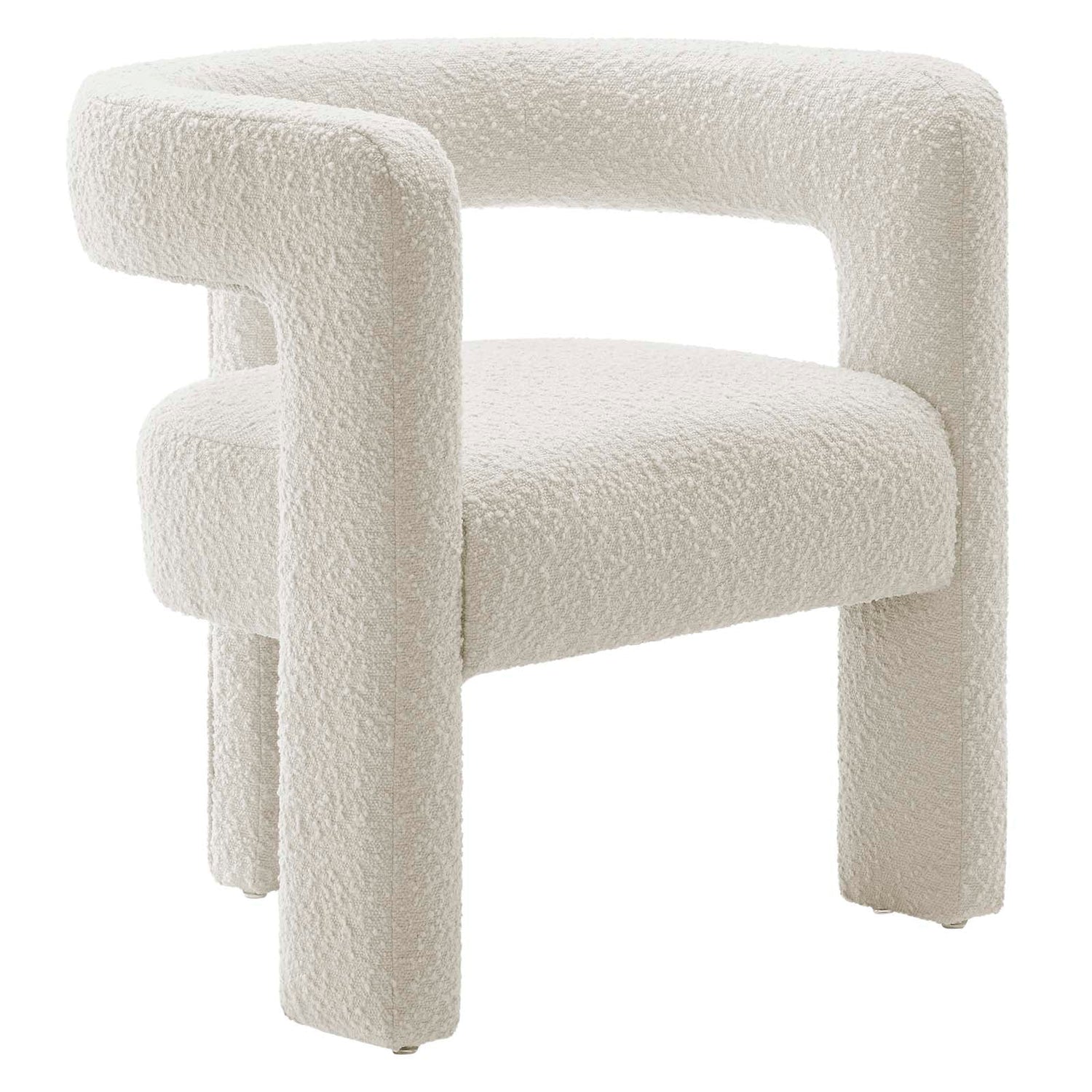 Kayla Boucle Upholstered Armchair By HouseBean