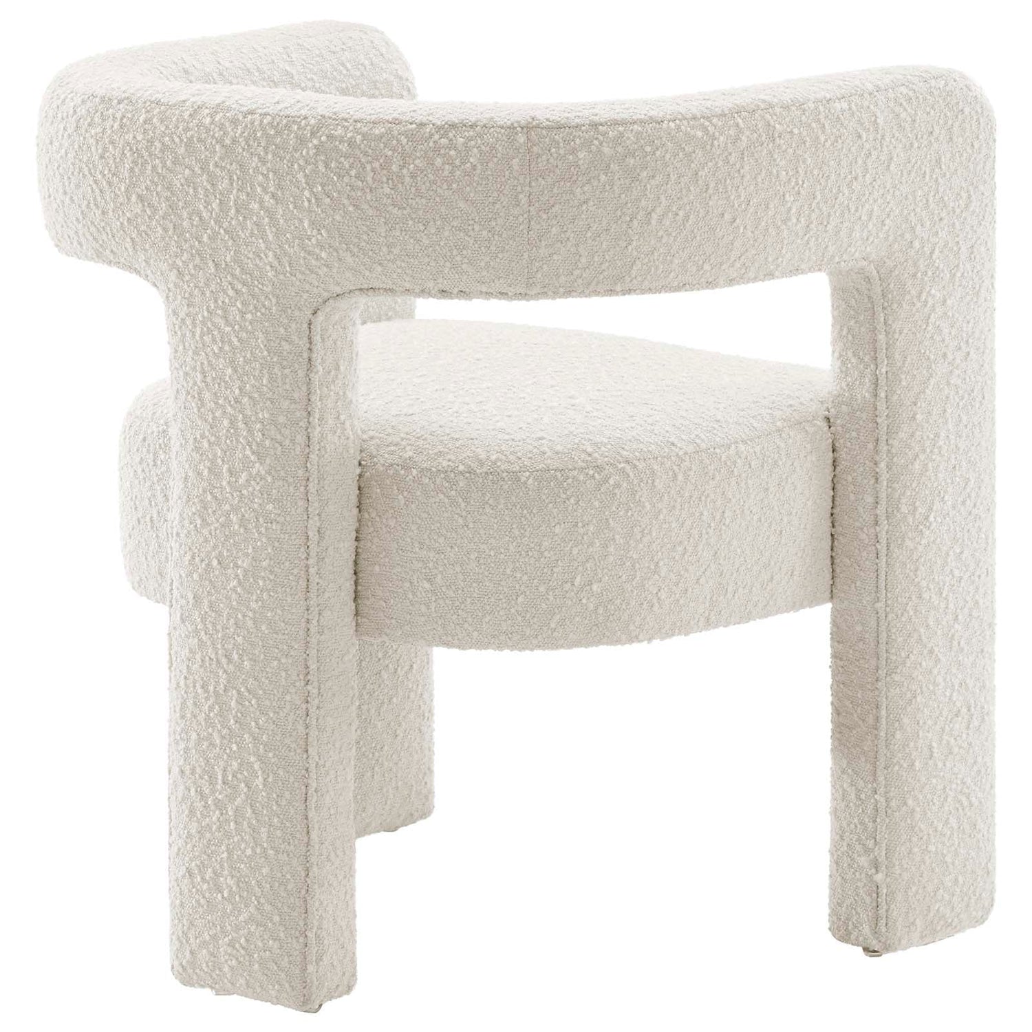 Kayla Boucle Upholstered Armchair By HouseBean