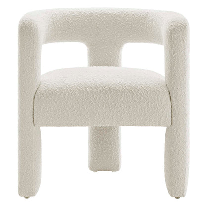 Kayla Boucle Upholstered Armchair By HouseBean