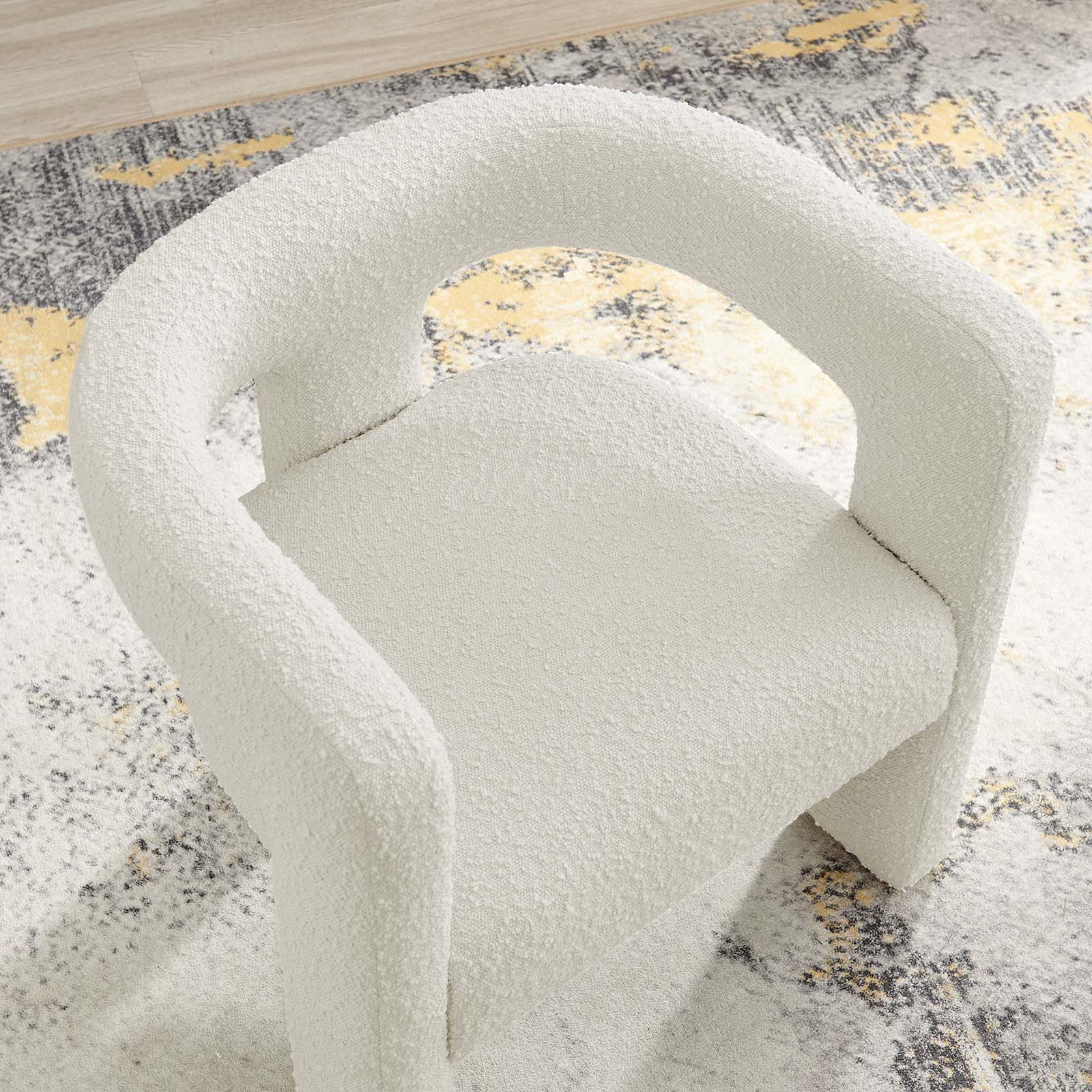 Kayla Boucle Upholstered Armchair By HouseBean