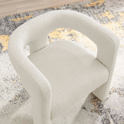 Kayla Boucle Upholstered Armchair By HouseBean