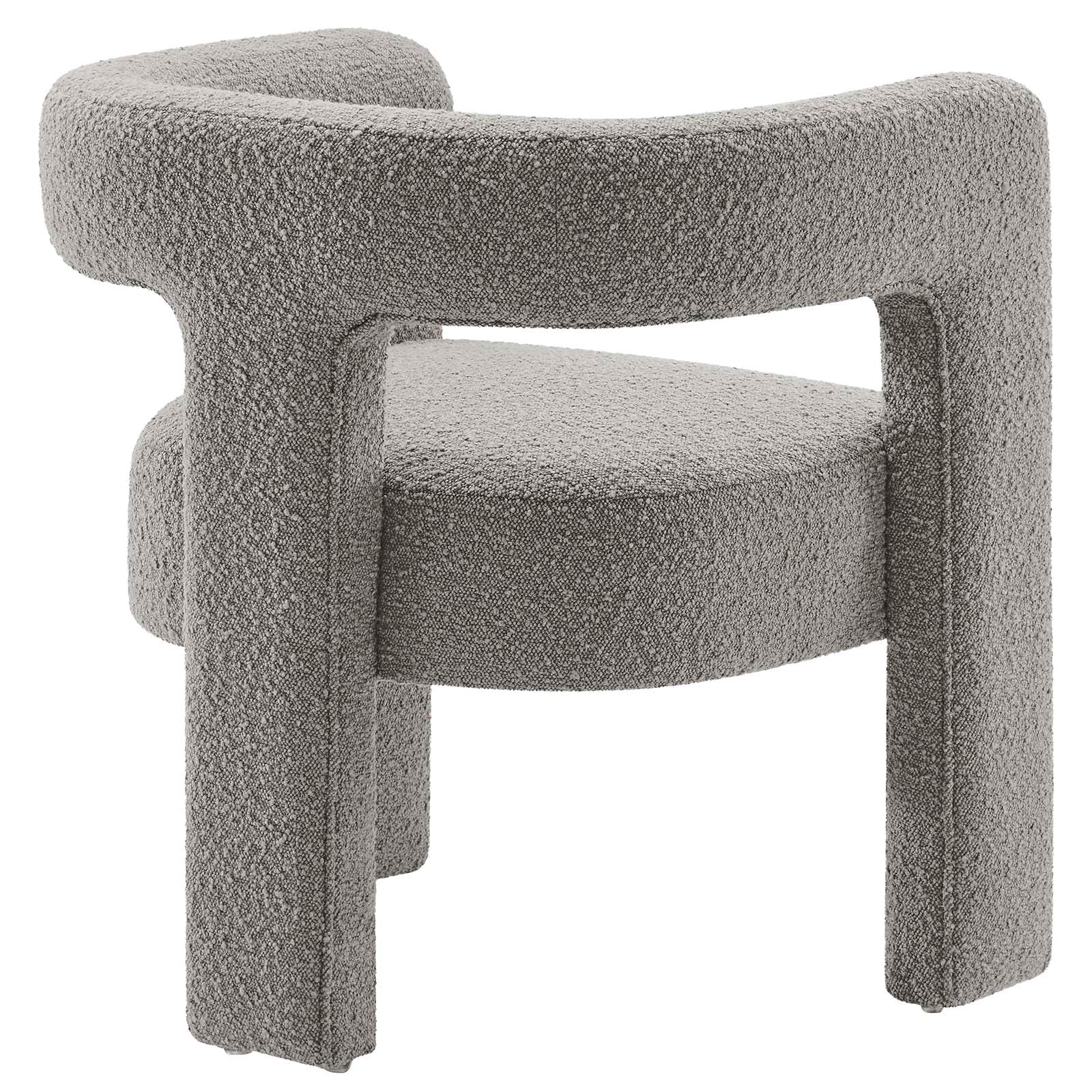 Kayla Boucle Upholstered Armchair By HouseBean