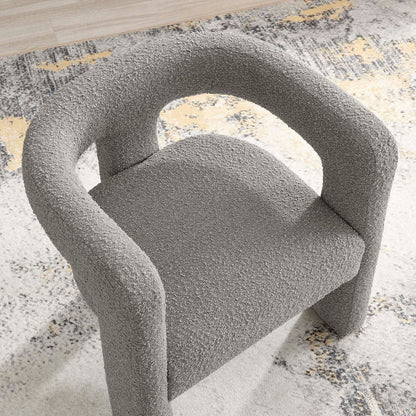 Kayla Boucle Upholstered Armchair By HouseBean