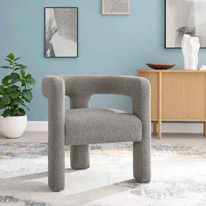 Kayla Boucle Upholstered Armchair By HouseBean