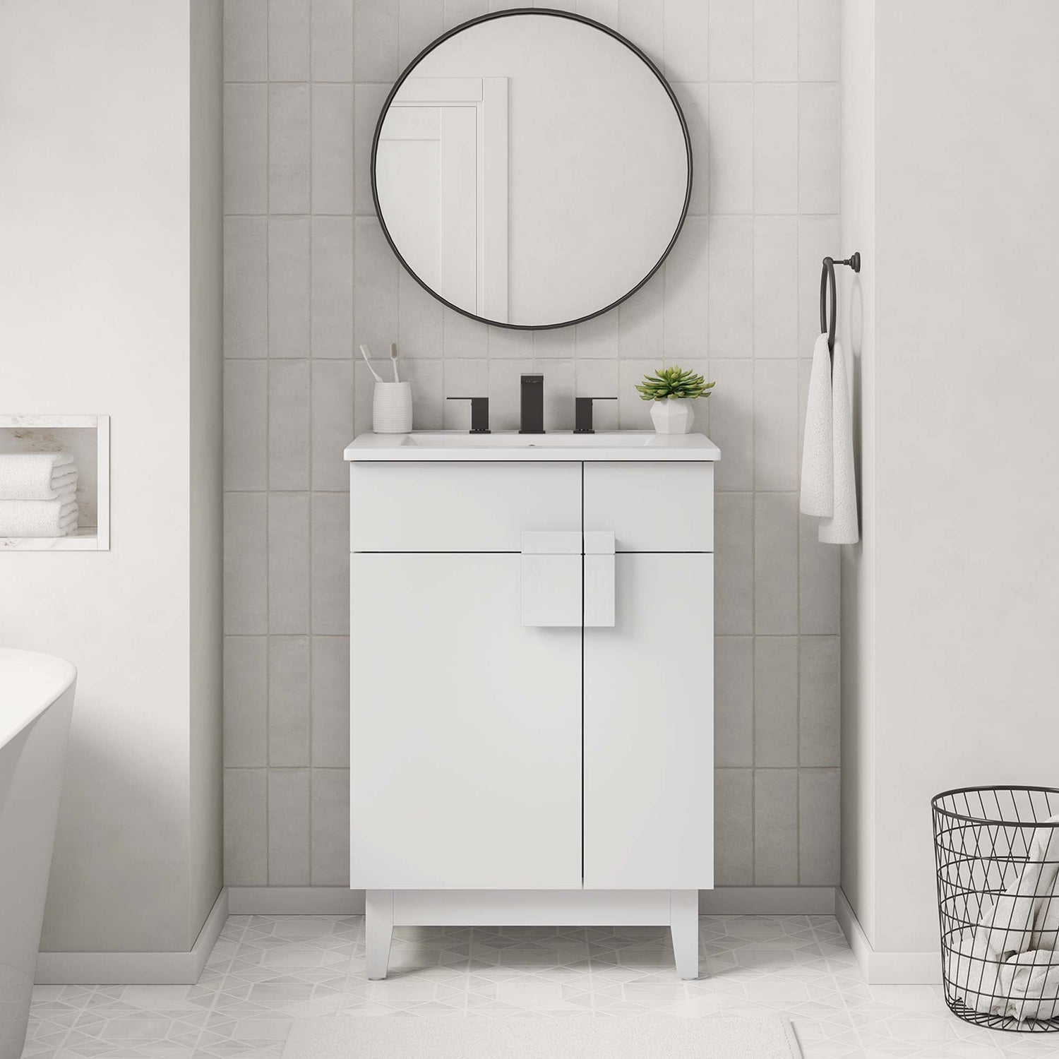 Miles Bathroom Vanity Basin Included by Modway