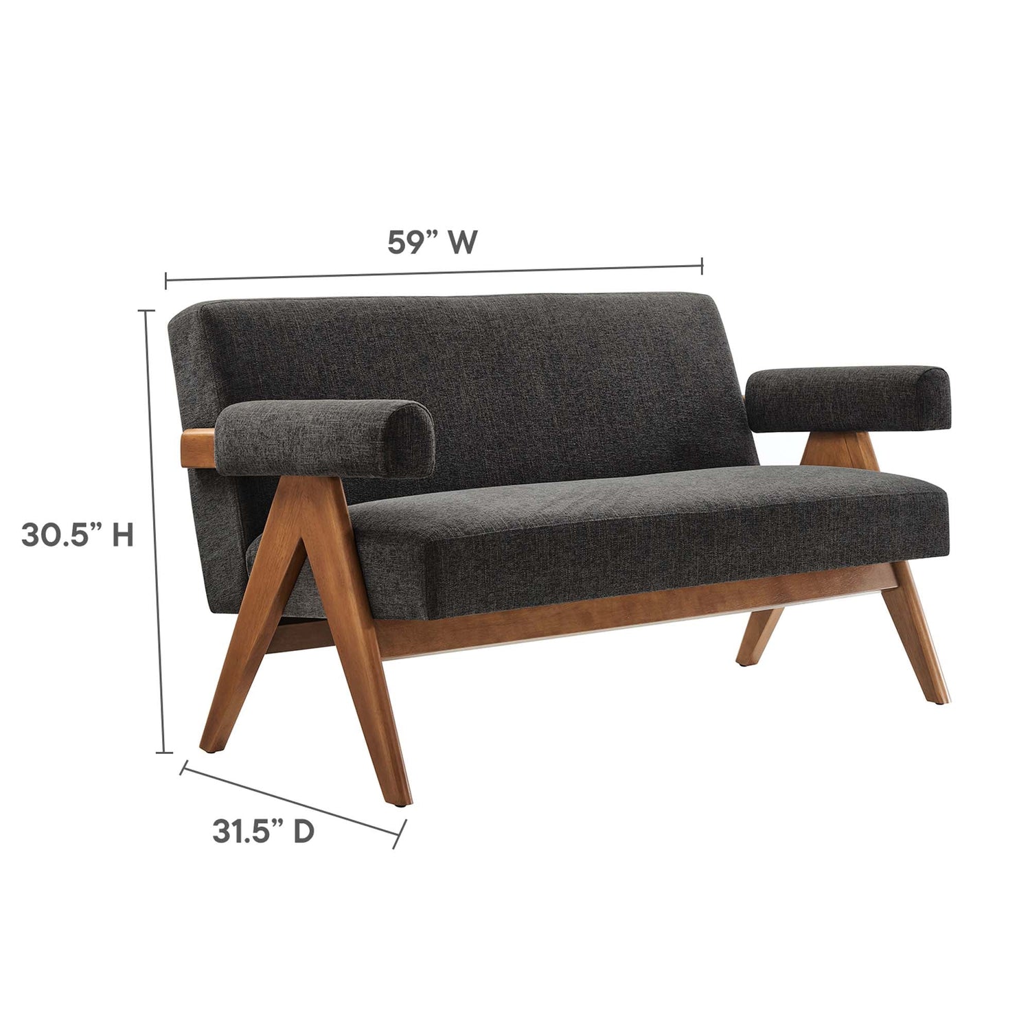 Lyra Fabric Loveseat by Modway