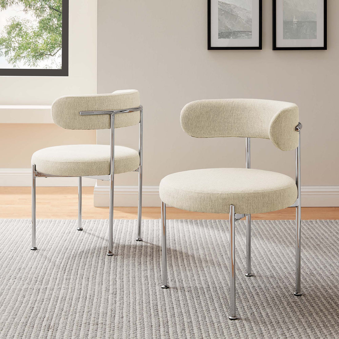 Albie Fabric Dining Chairs - Set of 2 by Modway