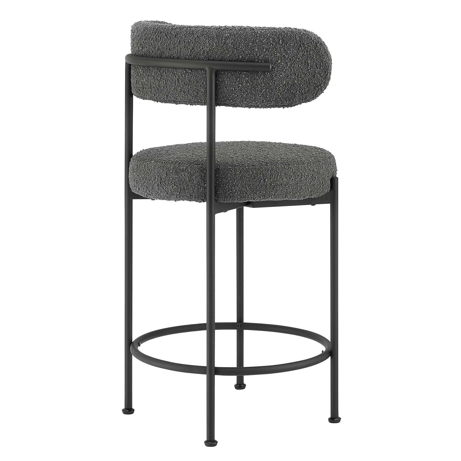 Albie Boucle Fabric Counter Stools - Set of 2 By HouseBean