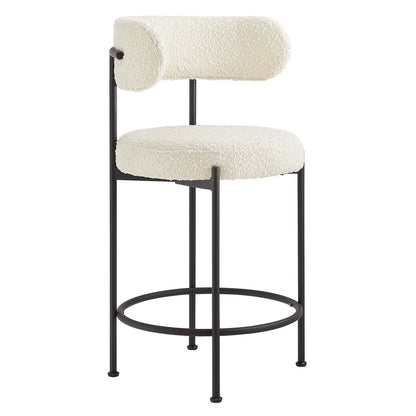 Albie Boucle Fabric Counter Stools - Set of 2 By HouseBean