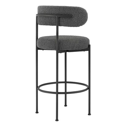 Albie Boucle Fabric Bar Stools - Set of 2 By HouseBean