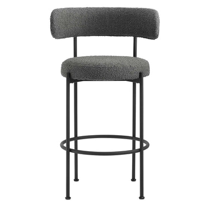 Albie Boucle Fabric Bar Stools - Set of 2 By HouseBean