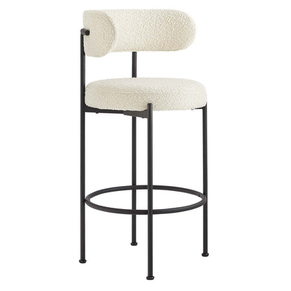 Albie Boucle Fabric Bar Stools - Set of 2 By HouseBean