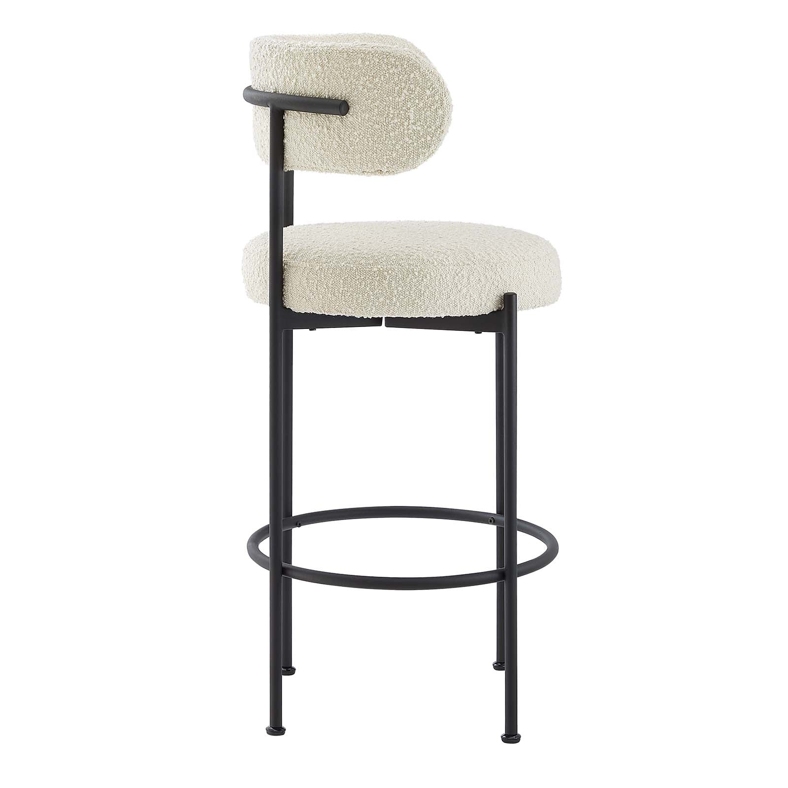 Albie Boucle Fabric Bar Stools - Set of 2 By HouseBean