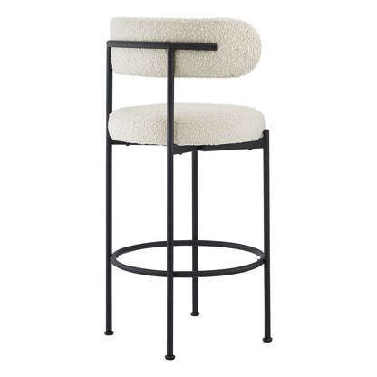 Albie Boucle Fabric Bar Stools - Set of 2 By HouseBean