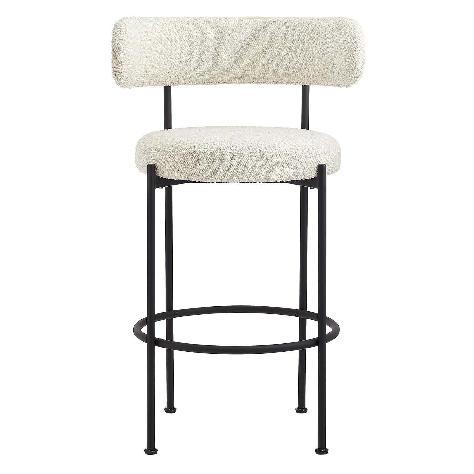 Albie Boucle Fabric Bar Stools - Set of 2 By HouseBean