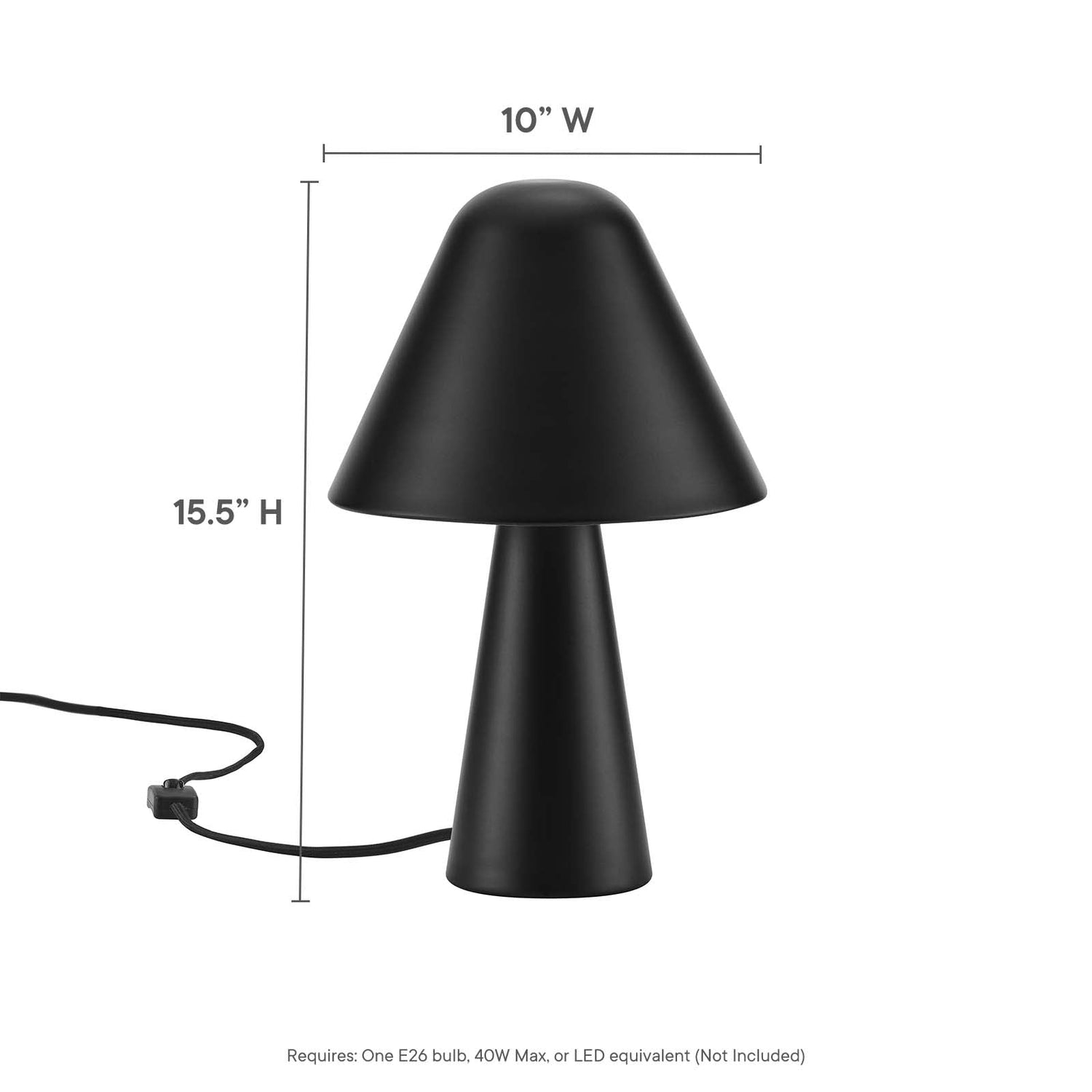 Jovial Metal Mushroom Table Lamp by Modway