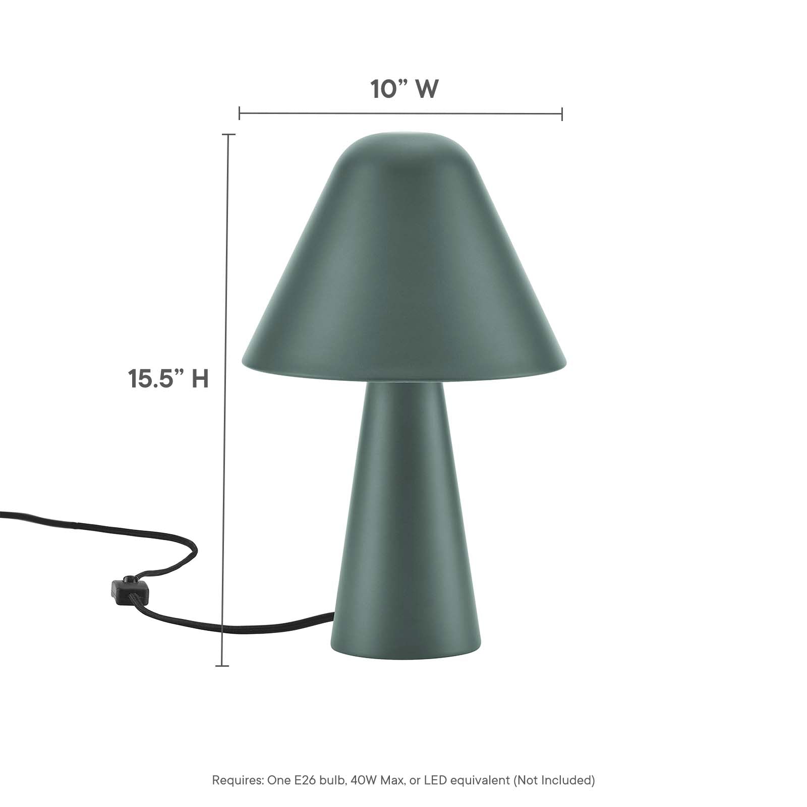 Jovial Metal Mushroom Table Lamp by Modway