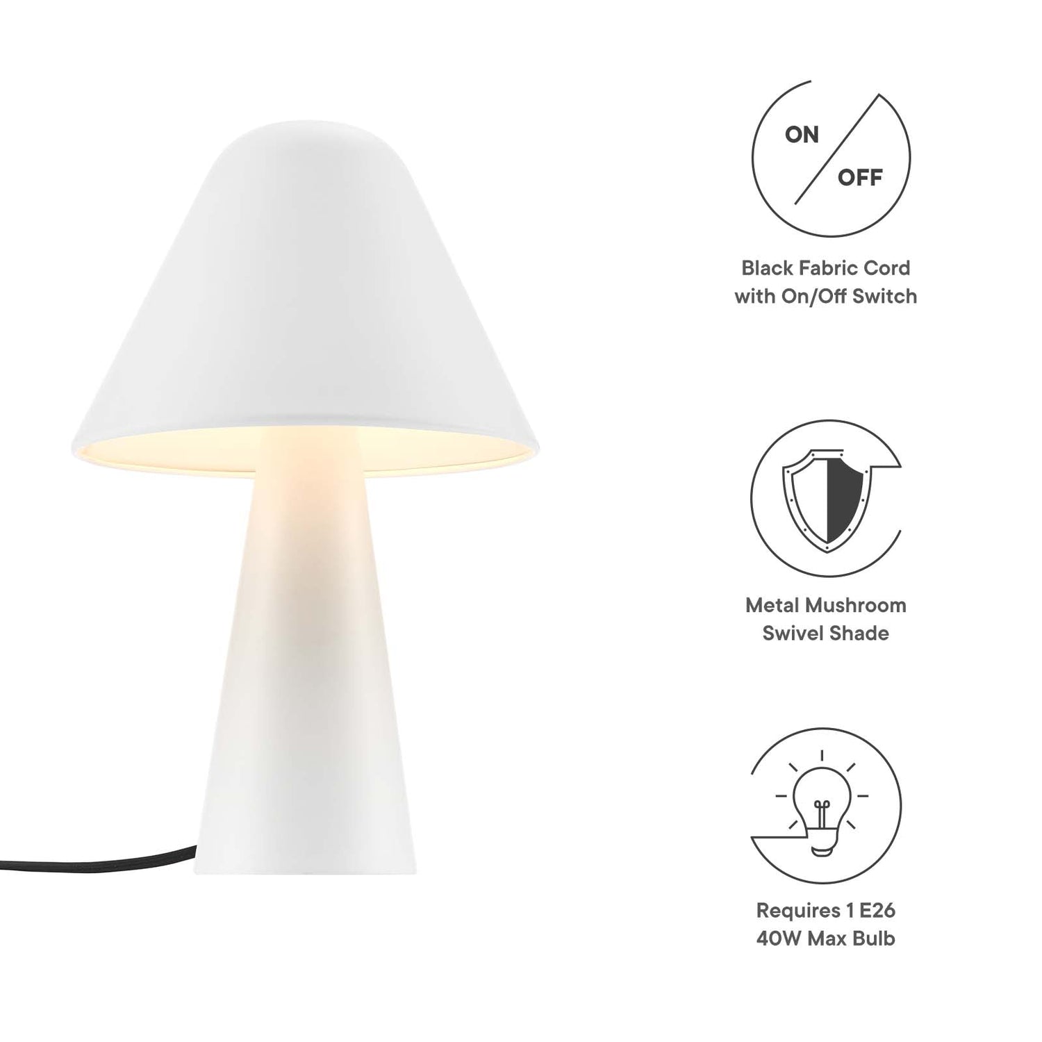 Jovial Metal Mushroom Table Lamp By HouseBean