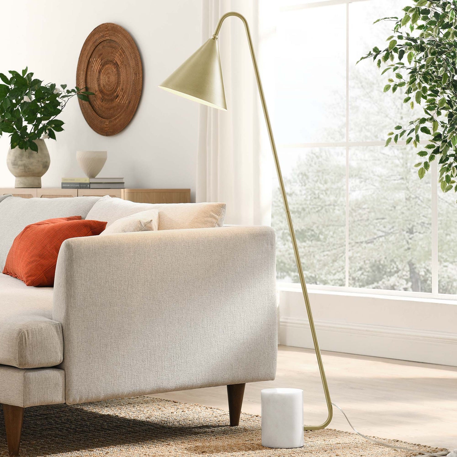 Ayla Marble Base Floor Lamp by Modway