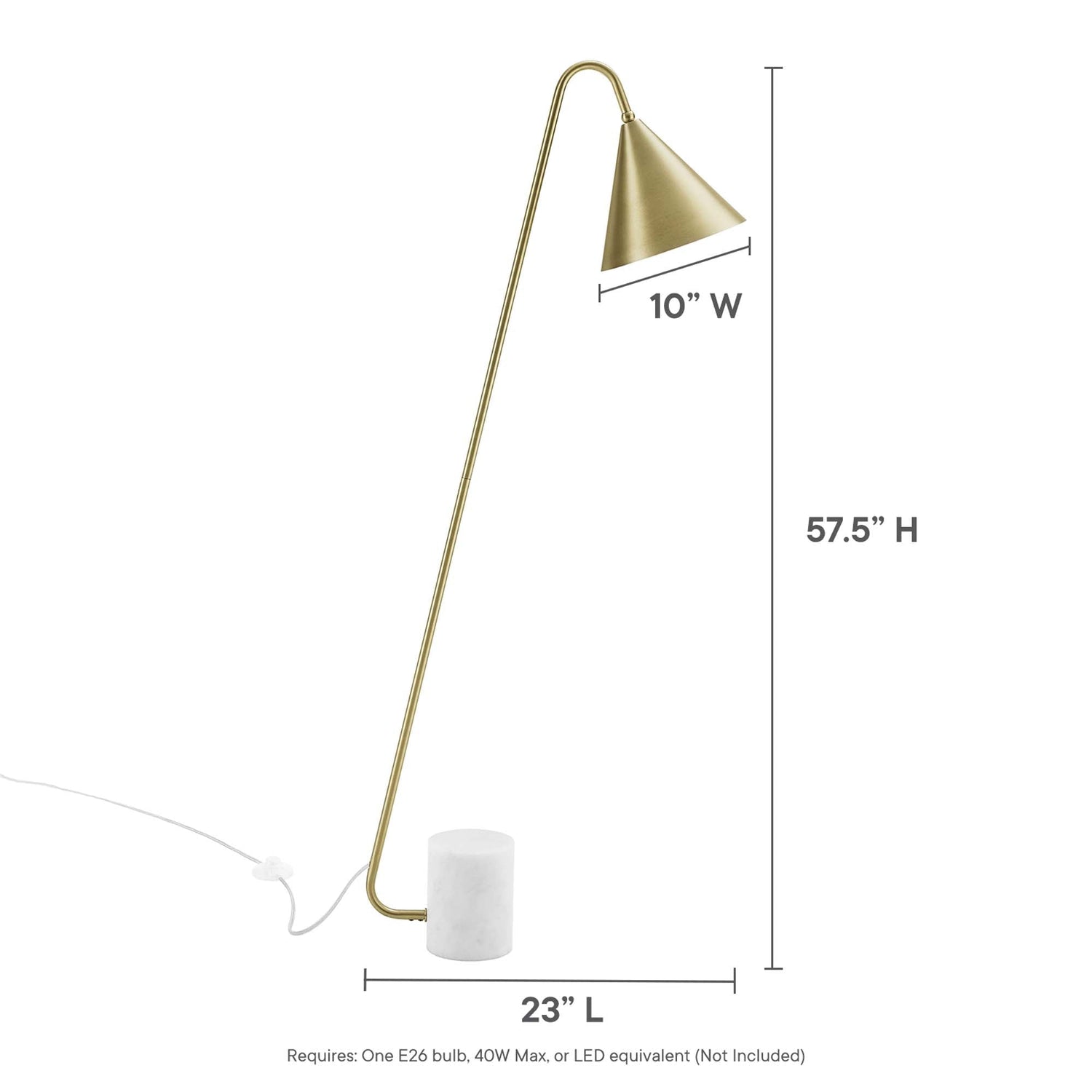 Ayla Marble Base Floor Lamp by Modway