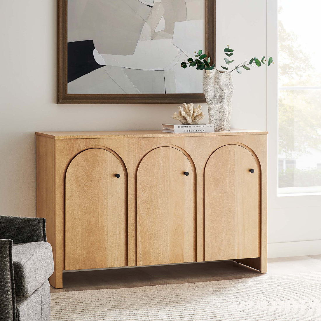 Appia 3-Door Arched Door Sideboard Storage Cabinet by Modway