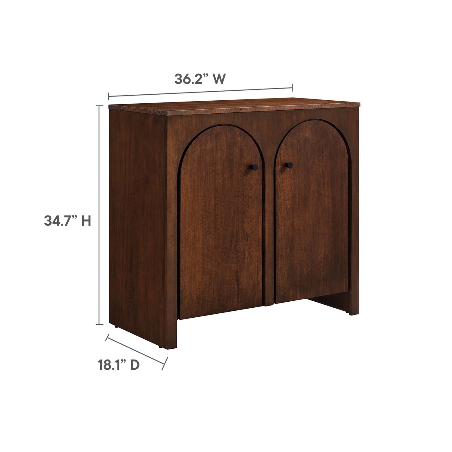 Appia 2-Door Arched Door Storage Cabinet