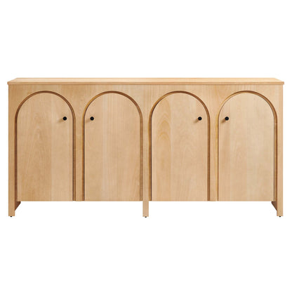 Appia Wood Grain 4-Door Sideboard Storage Cabinet By HouseBean