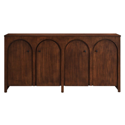 Appia Wood Grain 4-Door Sideboard Storage Cabinet By HouseBean