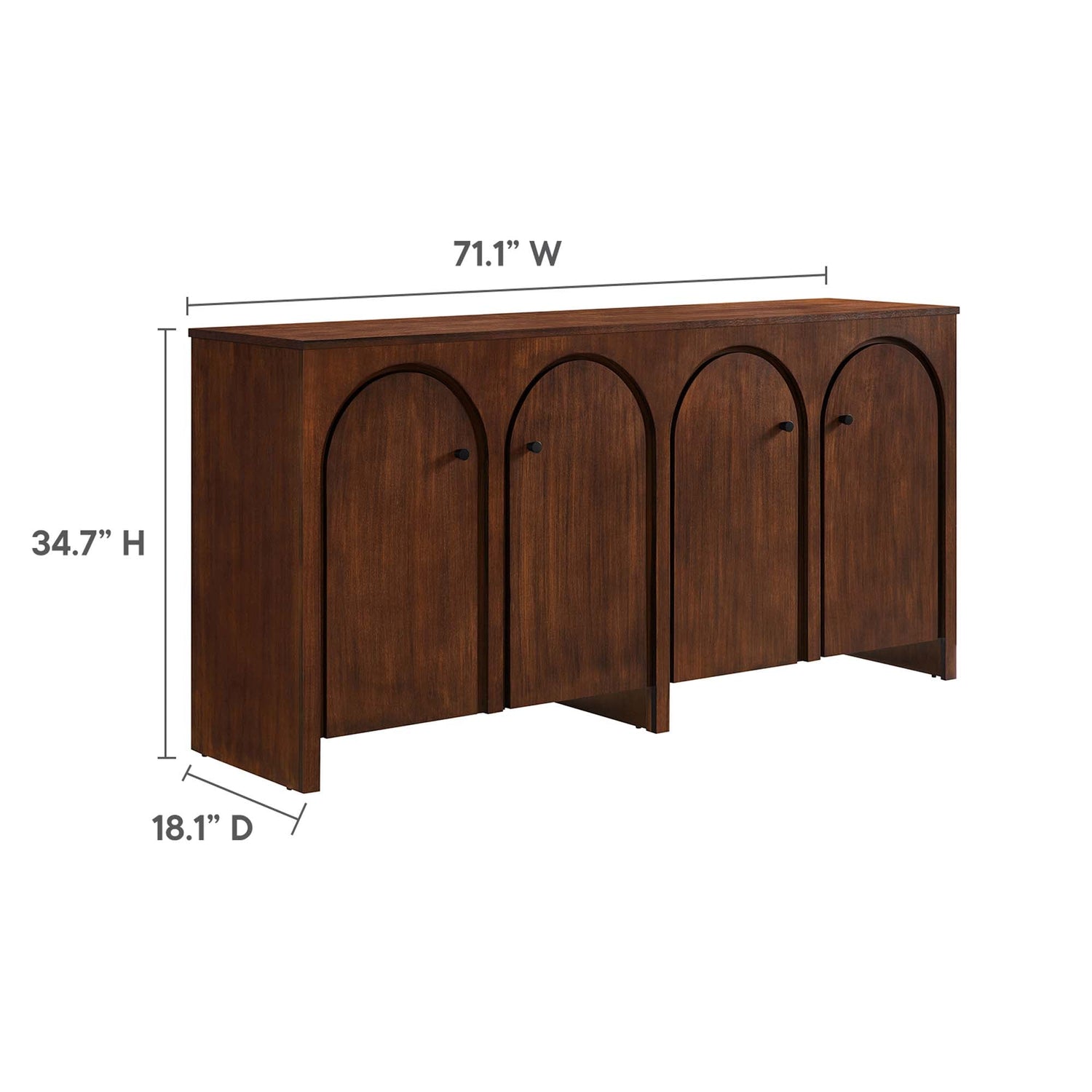 Appia Wood Grain 4-Door Sideboard Storage Cabinet By HouseBean