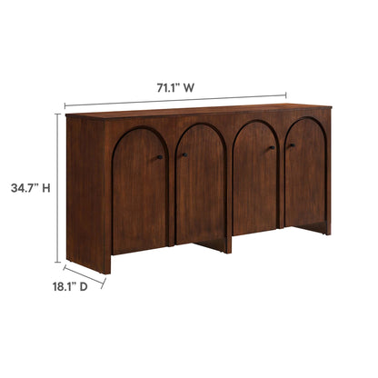 Appia Wood Grain 4-Door Sideboard Storage Cabinet By HouseBean