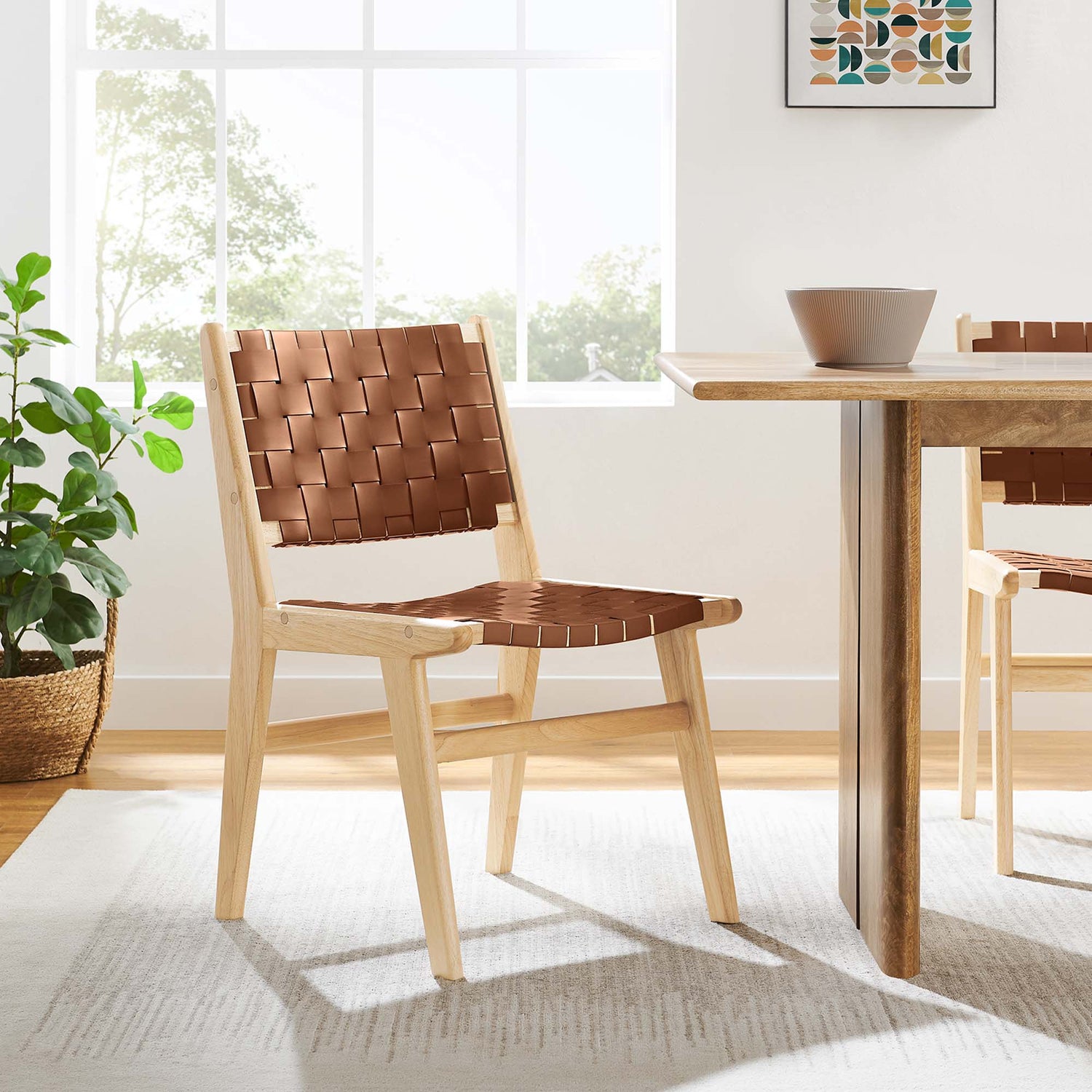 Saoirse Faux Leather Wood Dining Side Chair - Set of 2 by Modway
