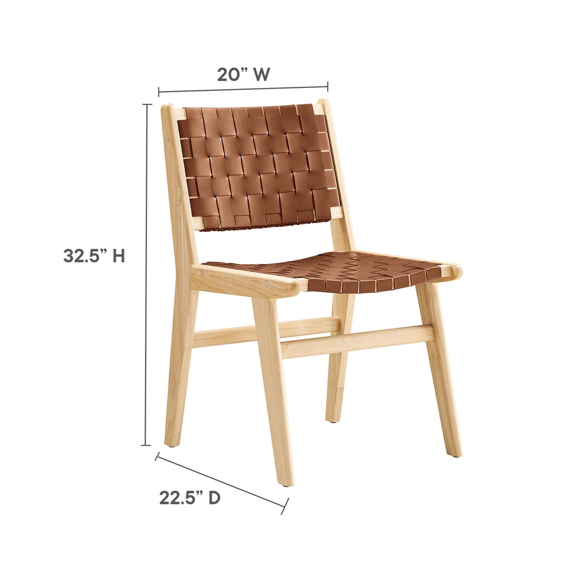 Saoirse Faux Leather Wood Dining Side Chair - Set of 2 by Modway