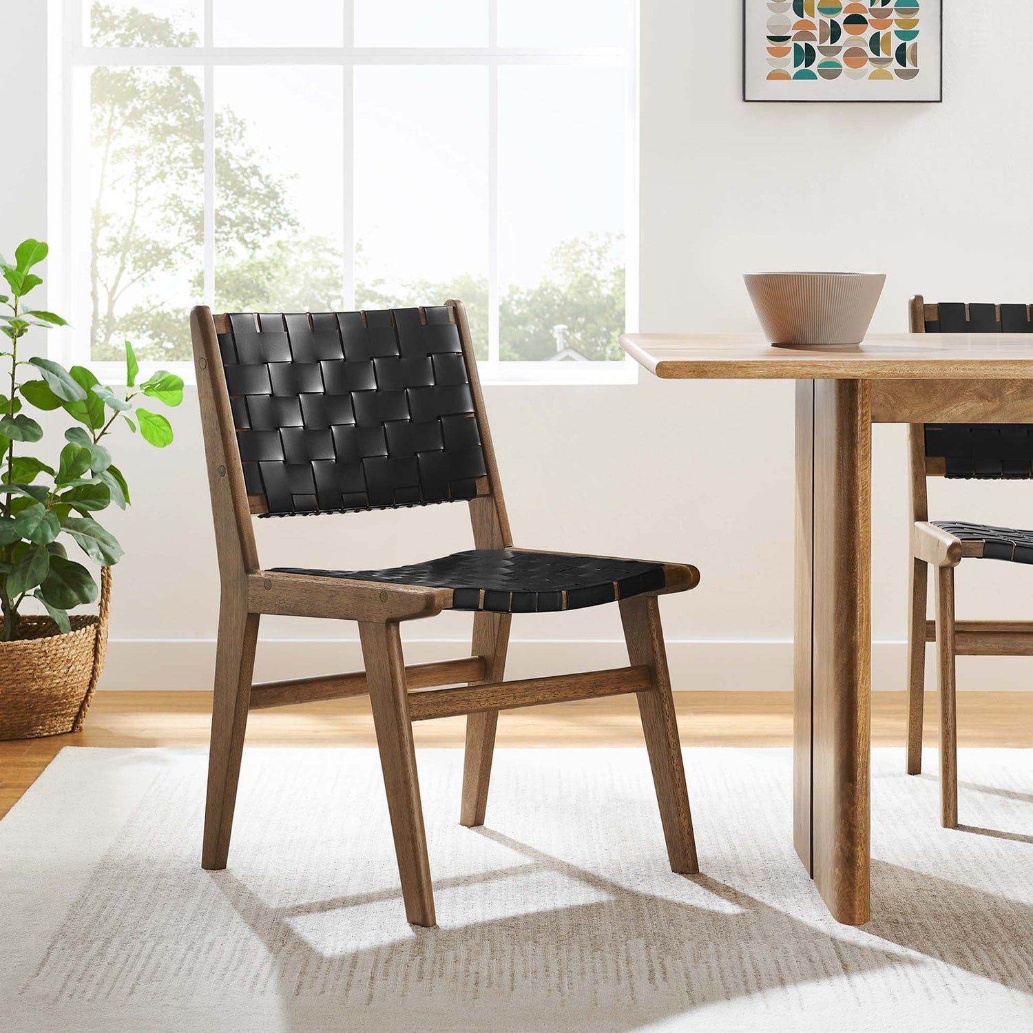 Saoirse Faux Leather Wood Dining Side Chair - Set of 2 by Modway