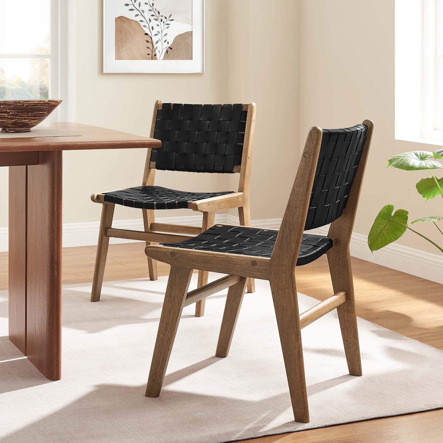 Saoirse Faux Leather Wood Dining Side Chair - Set of 2 by Modway