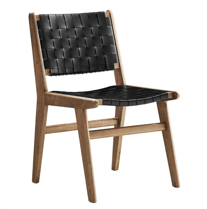 Saoirse Faux Leather Wood Dining Side Chair - Set of 2 by Modway