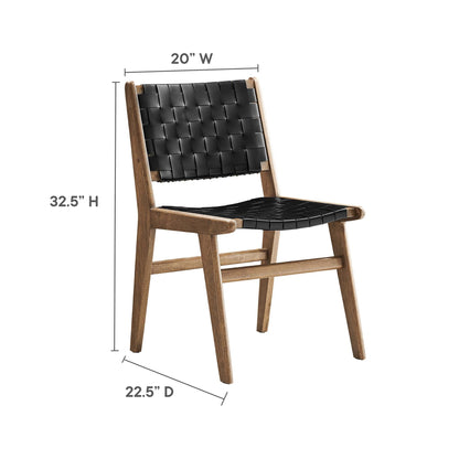 Saoirse Faux Leather Wood Dining Side Chair - Set of 2 by Modway