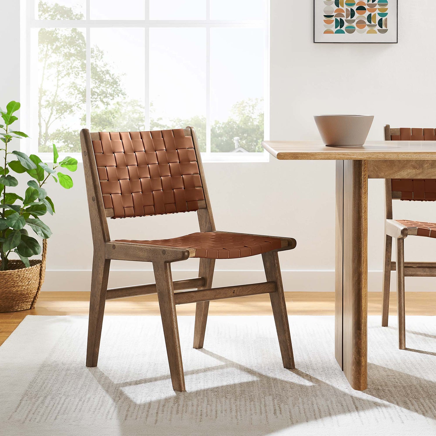 Saoirse Faux Leather Wood Dining Side Chair - Set of 2 by Modway