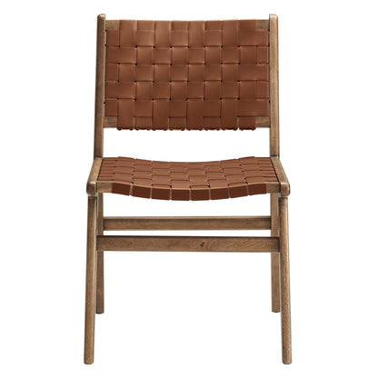 Saoirse Faux Leather Wood Dining Side Chair - Set of 2 by Modway