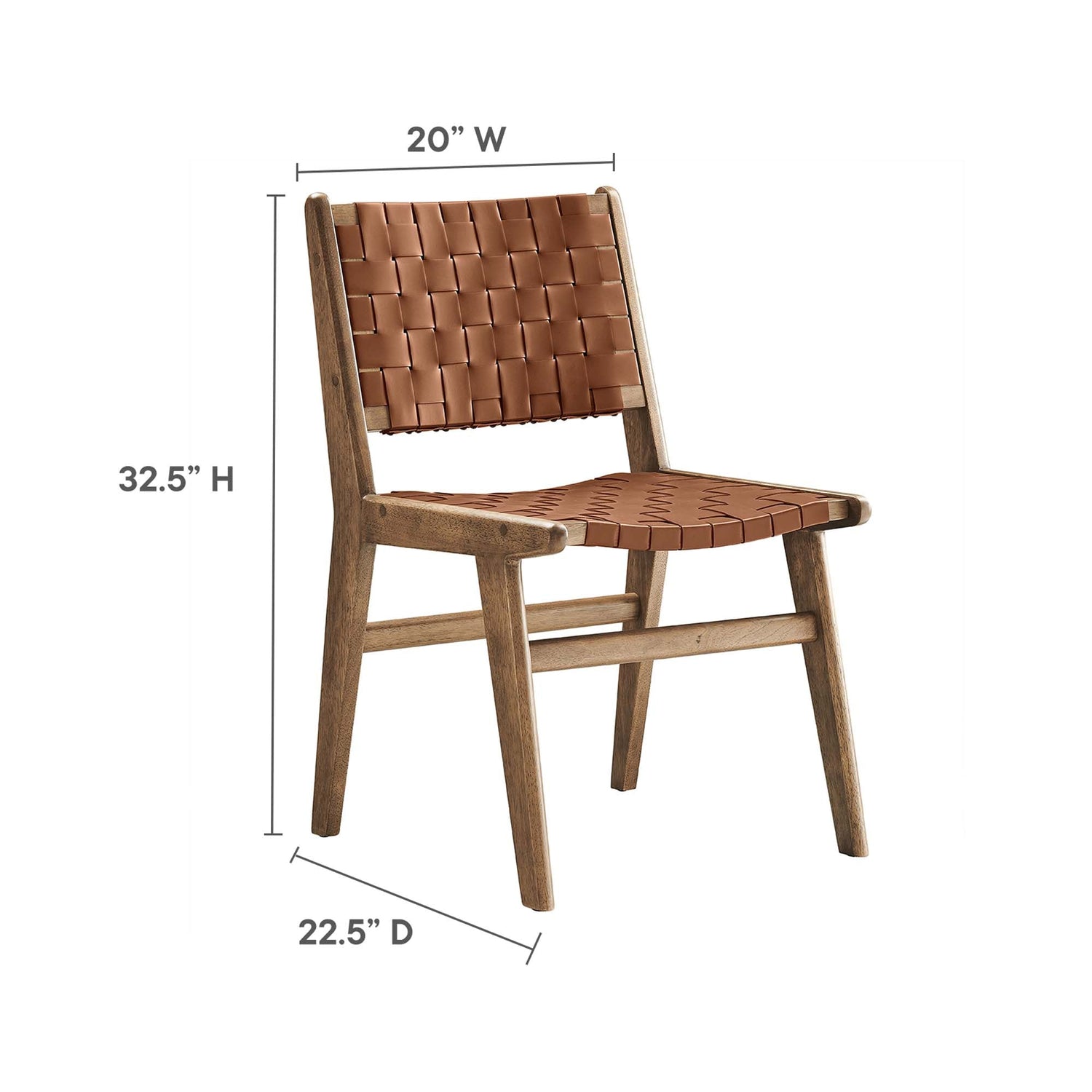 Saoirse Faux Leather Wood Dining Side Chair - Set of 2 by Modway