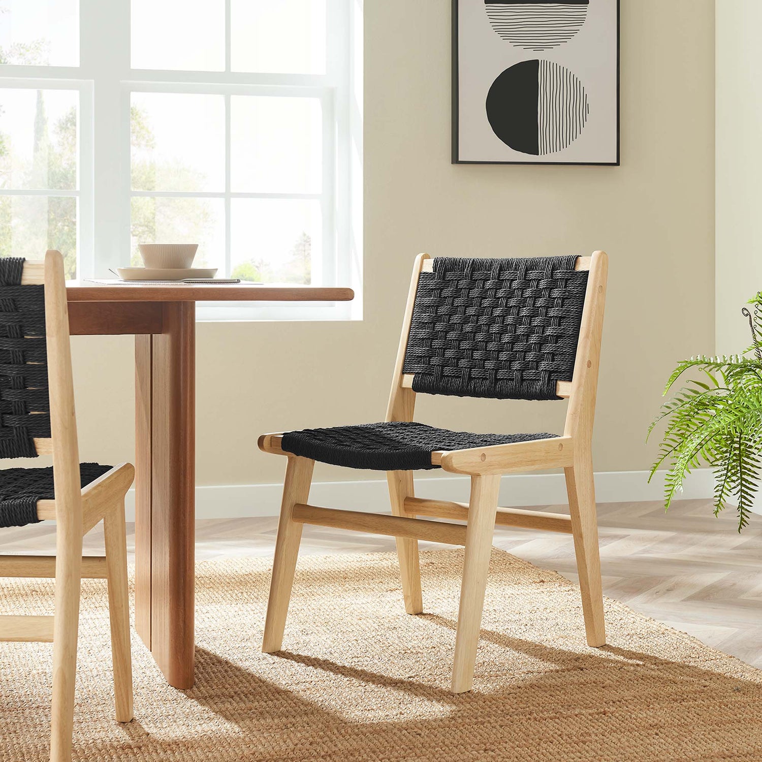 Saoirse Woven Rope Wood Dining Side Chair - Set of 2 by Modway