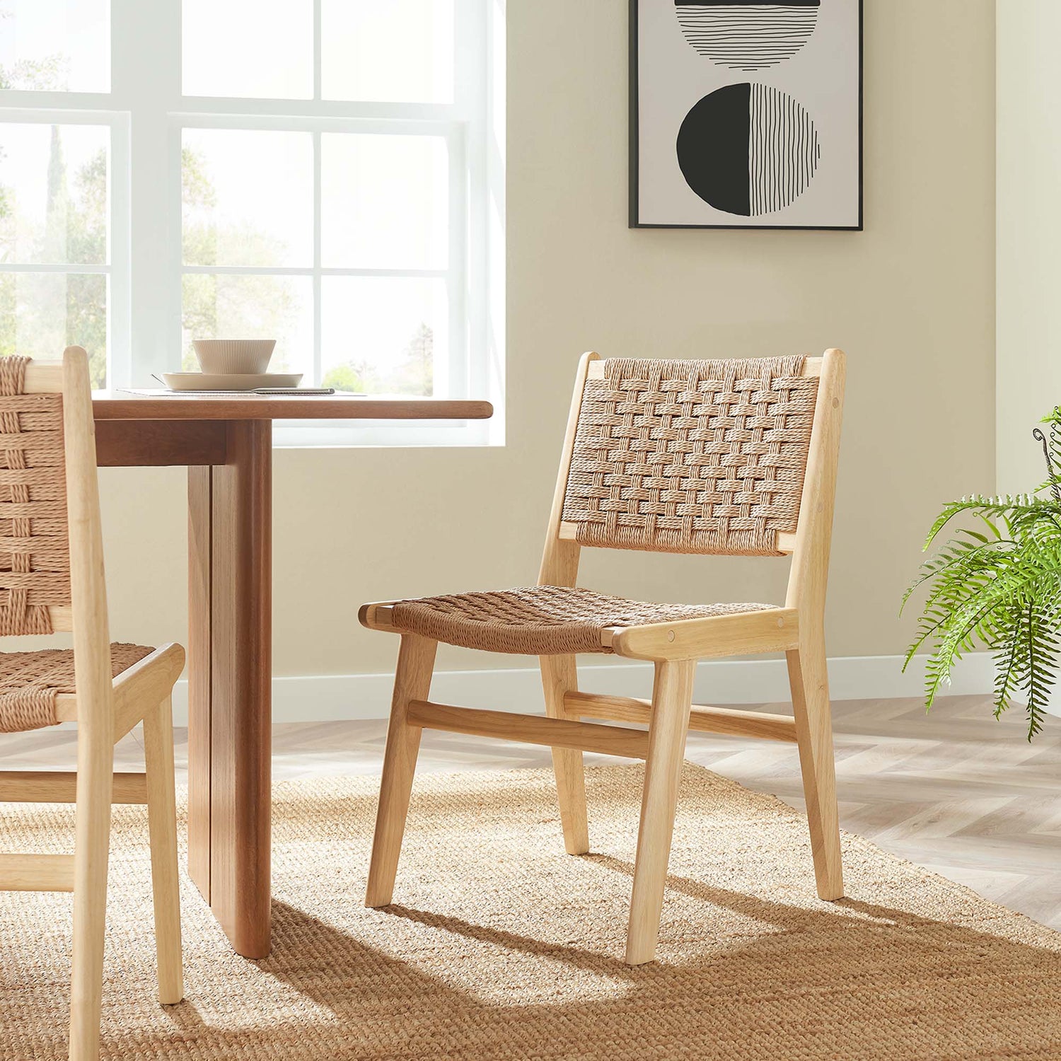 Saoirse Woven Rope Wood Dining Side Chair - Set of 2 by Modway