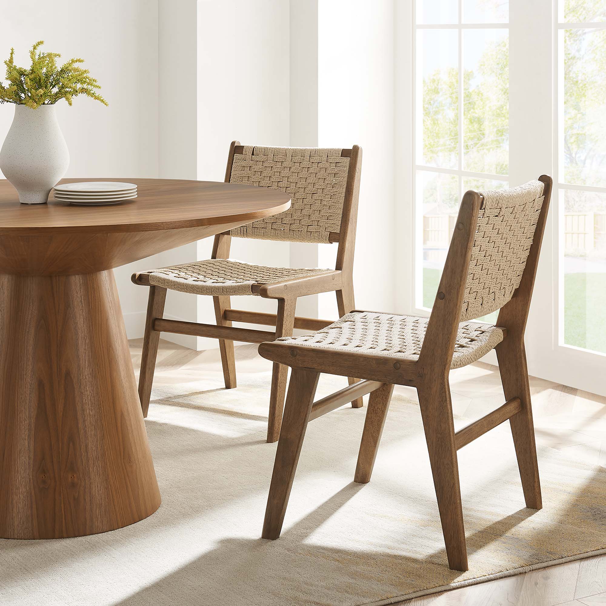 Saoirse Woven Rope Wood Dining Side Chair - Set of 2 by Modway