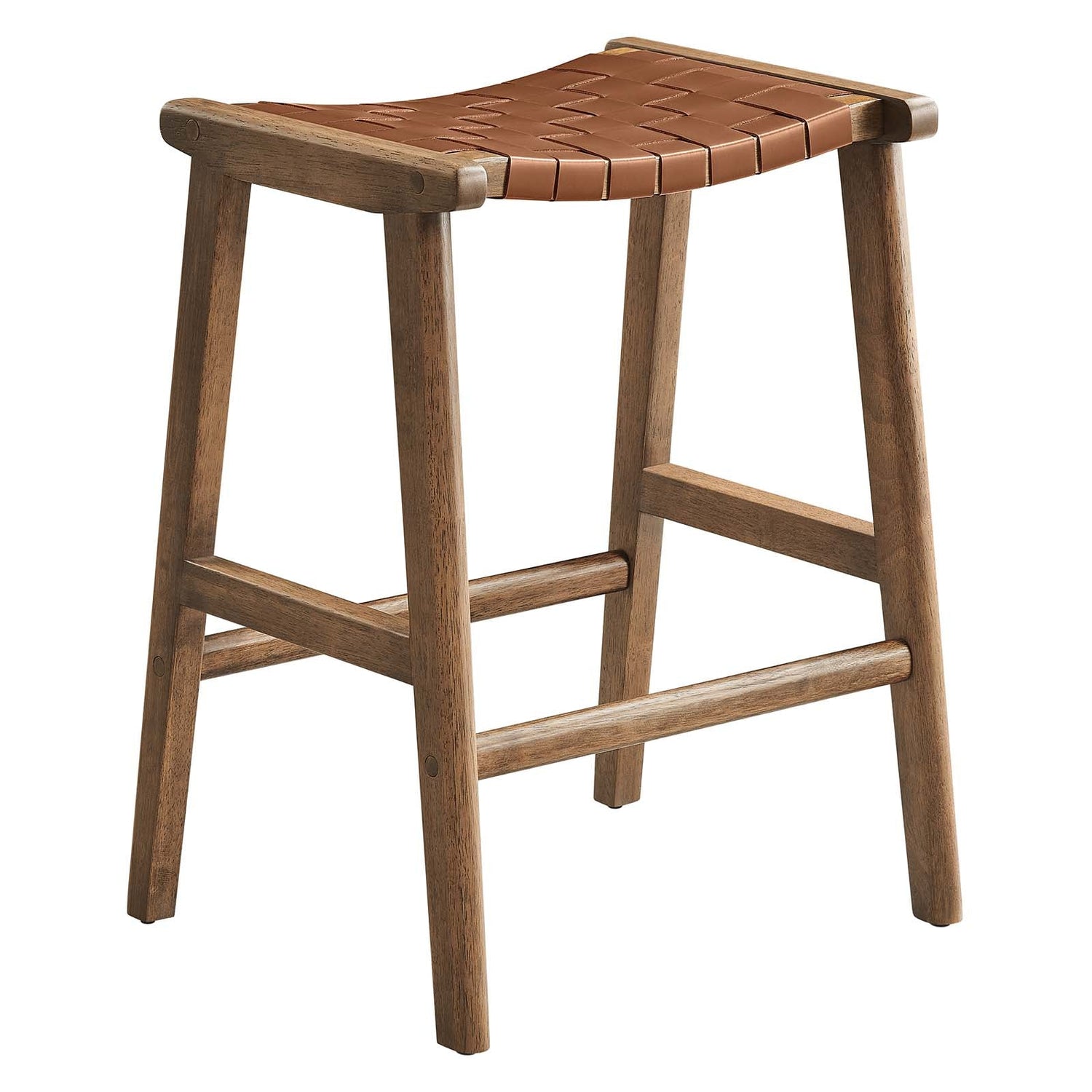 Saoirse Faux Leather Wood Counter Stool - Set of 2 By HouseBean