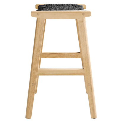 Saoirse Woven Rope Wood Counter Stool - Set of 2 By HouseBean