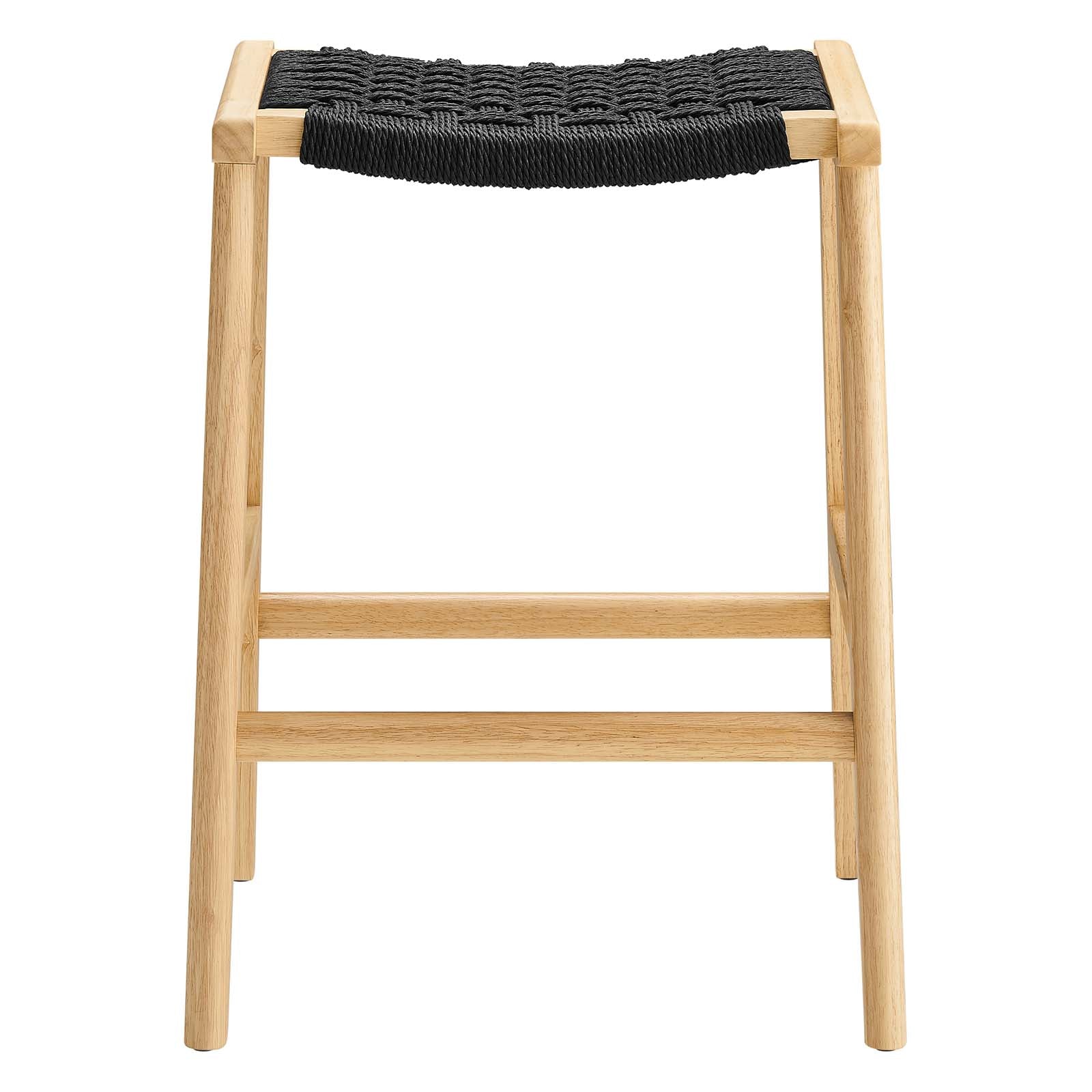 Saoirse Woven Rope Wood Counter Stool - Set of 2 By HouseBean