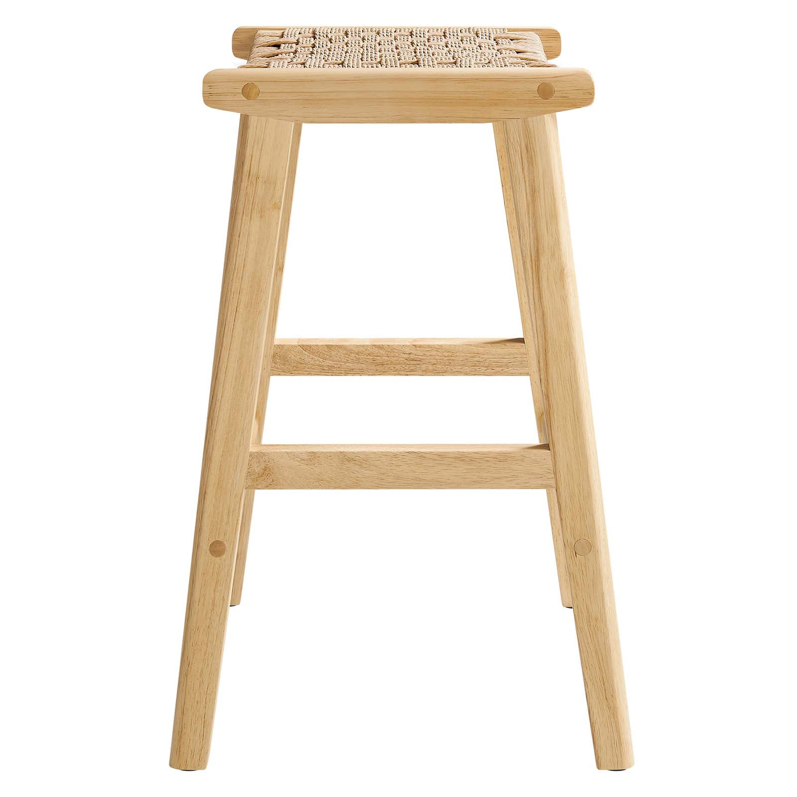 Saoirse Woven Rope Wood Counter Stool - Set of 2 By HouseBean