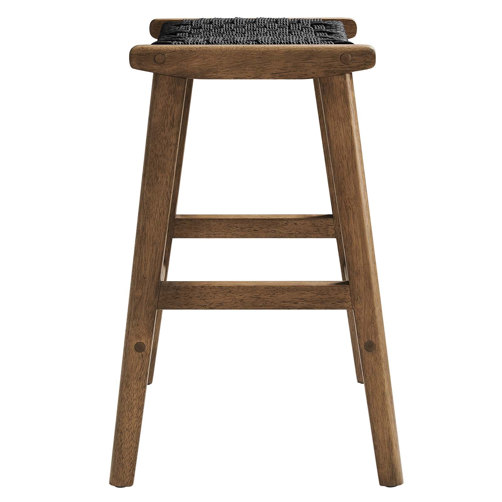 Saoirse Woven Rope Wood Counter Stool - Set of 2 By HouseBean